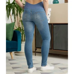 Prenatal Pantalón premamá en denim elástico con banda alta en la cintura* Moda·Pantalones, Faldas Y Leggins|Premamá·Moda