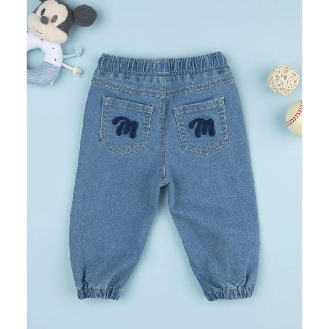 Prenatal Pantalón vaquero de niño con parche de Mickey Mouse