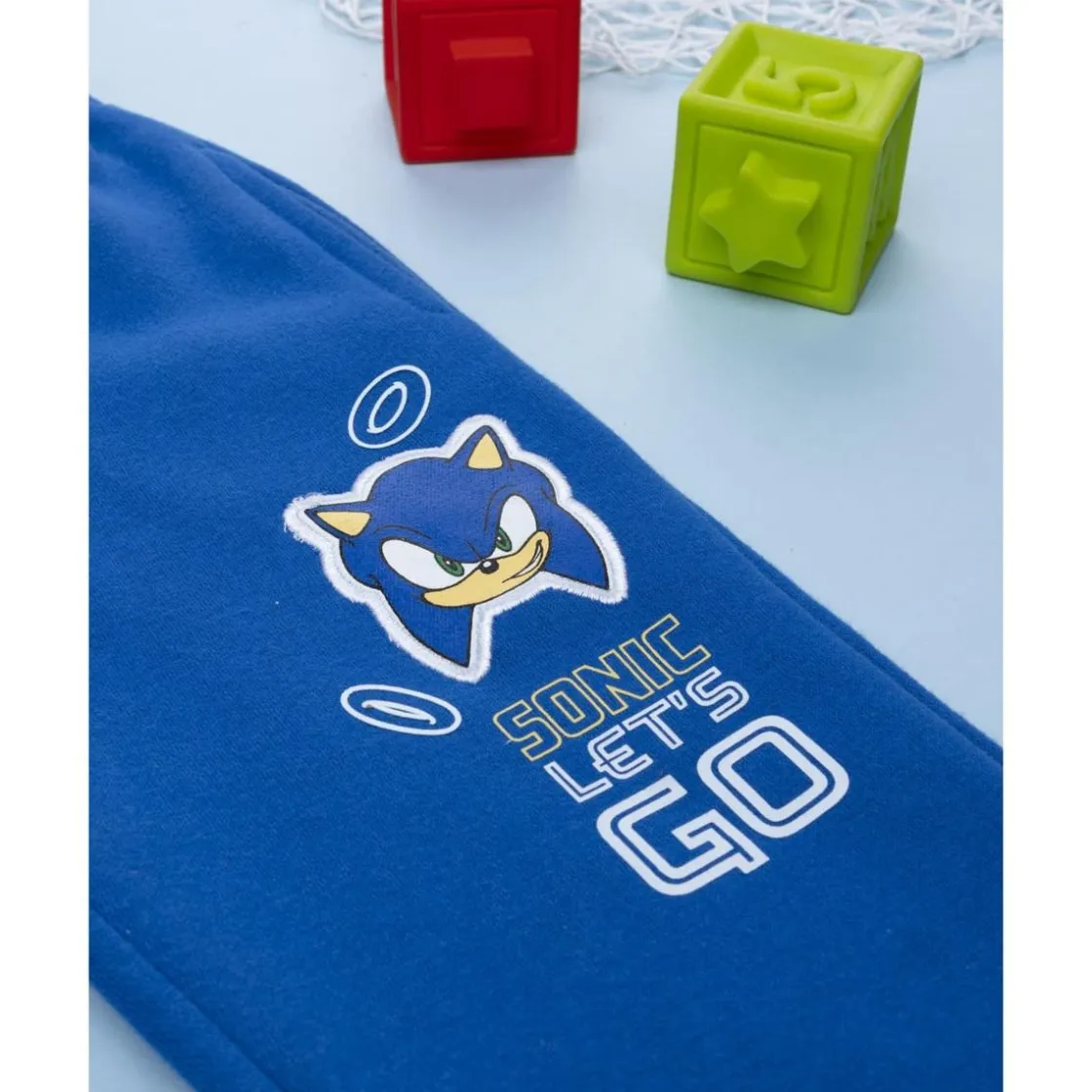 Prenatal Pantalones de niño azul con estampado Sonic