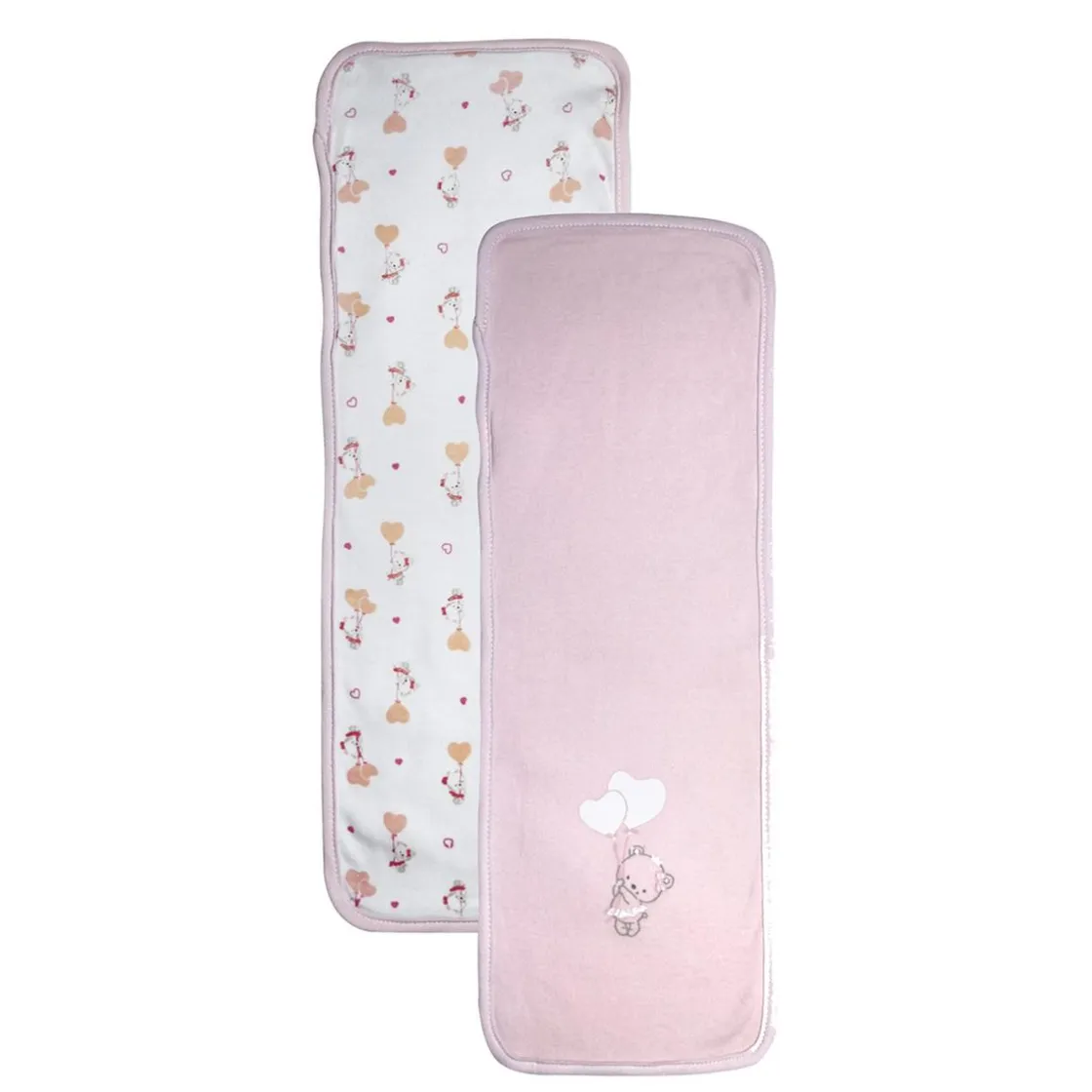 Prenatal Paño antiregurgitación blanco con detalles rosas