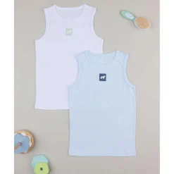 Prenatal Paquete 2 camisetas de tirantes anchos blanco/azul