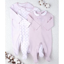 Prenatal Paquete 3 peleles de bebé rosa
