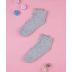 Prenatal Paquete de 2 pares de calcetines cortos gris jaspeado