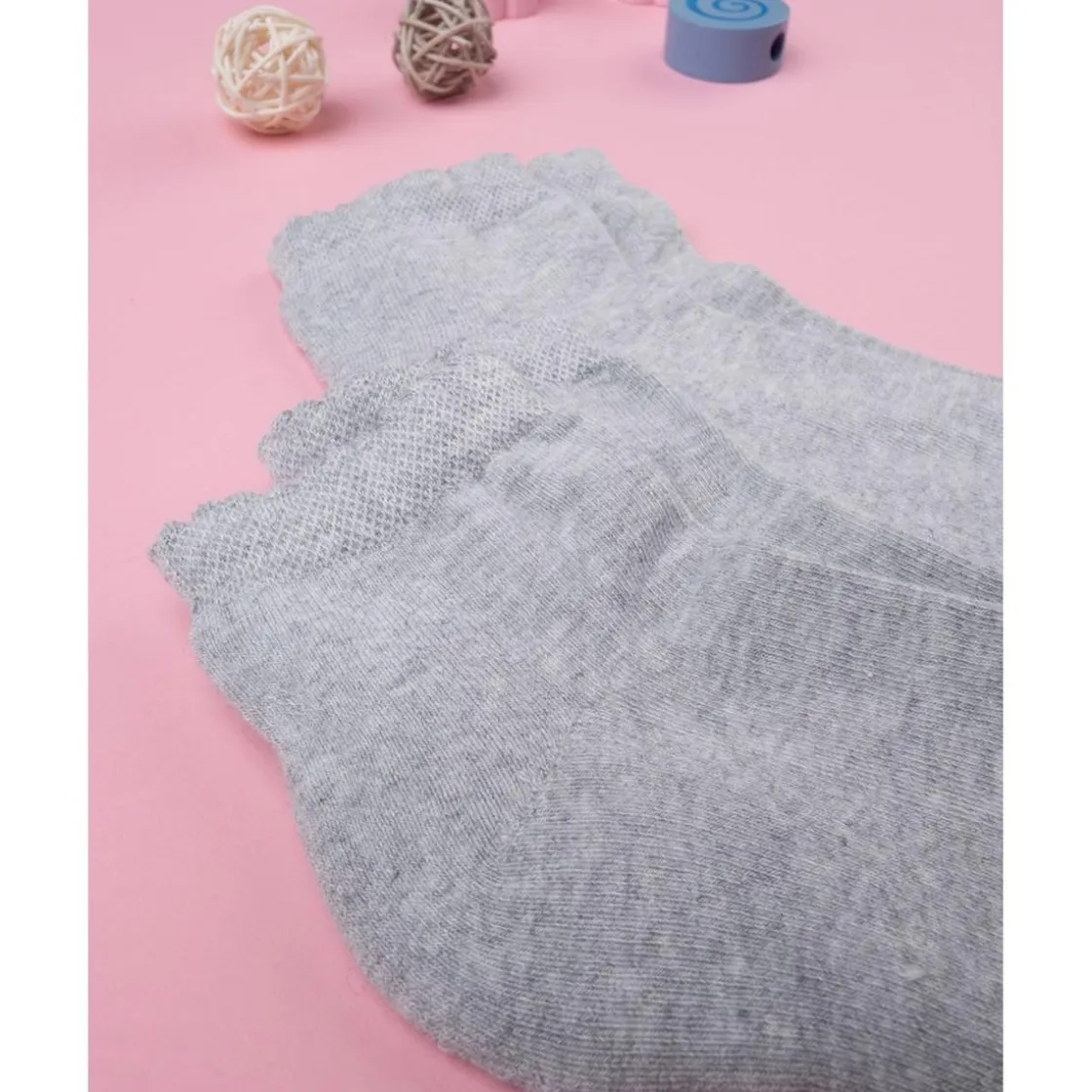 Prenatal Paquete de 2 pares de calcetines cortos gris jaspeado