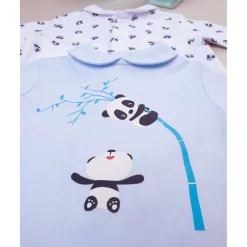 Prenatal Paquete de 2 peleles en interlock blanco y azul