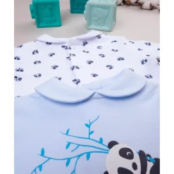 Prenatal Paquete de 2 peleles en interlock blanco y azul