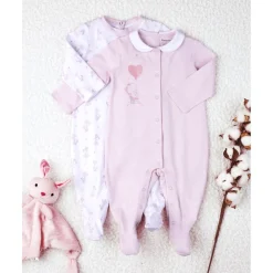 Prenatal Paquete de 2 pijamas niña rosa* Recién Nacido·Ropa Y Accesorios|Ropa Y Accesorios·Peleles
