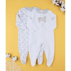 Prenatal Paquete de 2 pijamas unisex gris