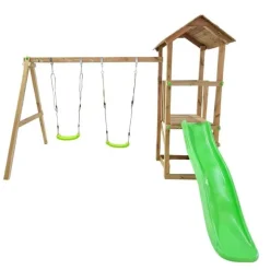 MASGAMES Parque infantil Carlit de madera columpios y tobogán