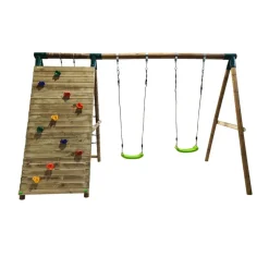 MASGAMES Parque infantil de madera columpios y escalada Timbu* Columpios