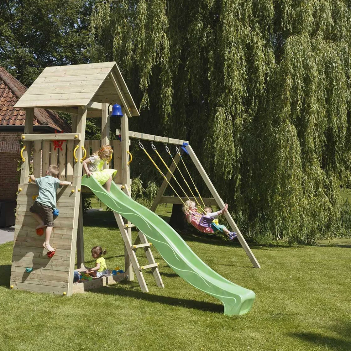 MASGAMES Parque juegos infantil de madera Belvedere XL con columpio doble* Columpios