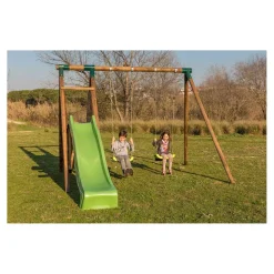 MASGAMES Parque juegos infantil de madera Mauna Loa con asiento para bebé* Columpios