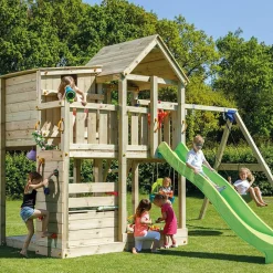 MASGAMES Parque juegos infantil de madera Palazzo XL con columpio doble* Columpios
