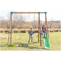 MASGAMES Parque juegos infantil de madera Milos con asiento para bebé* Columpios