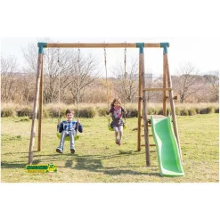 MASGAMES Parque juegos infantil de madera Milos con asiento para bebé* Columpios