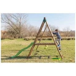 MASGAMES Parque juegos infantil de madera Milos con asiento para bebé* Columpios