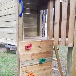 MASGAMES Parque juegos infantil de madera Taga con pared de escalada* Columpios