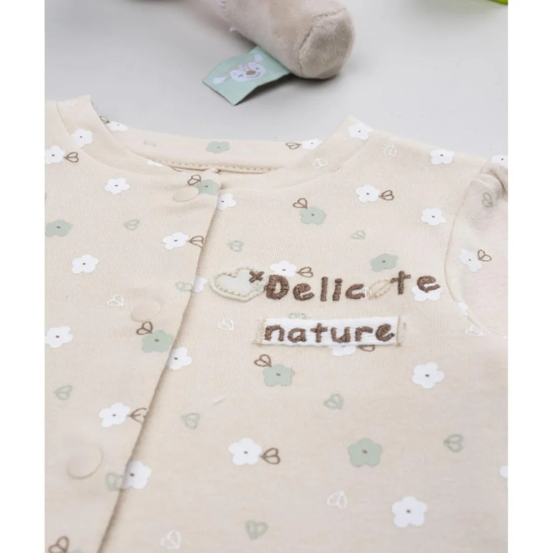 Prenatal Pelele beige flores