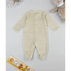 Prenatal Pelele de terciopelo bebé beige "león"