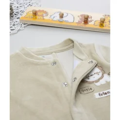 Prenatal Pelele de terciopelo bebé beige 