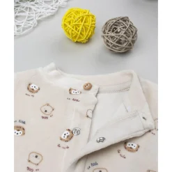 Prenatal Pelele de terciopelo beige con estampado animalitos* Ropa Y Accesorios·Peleles|Recién Nacido·Ropa Y Accesorios
