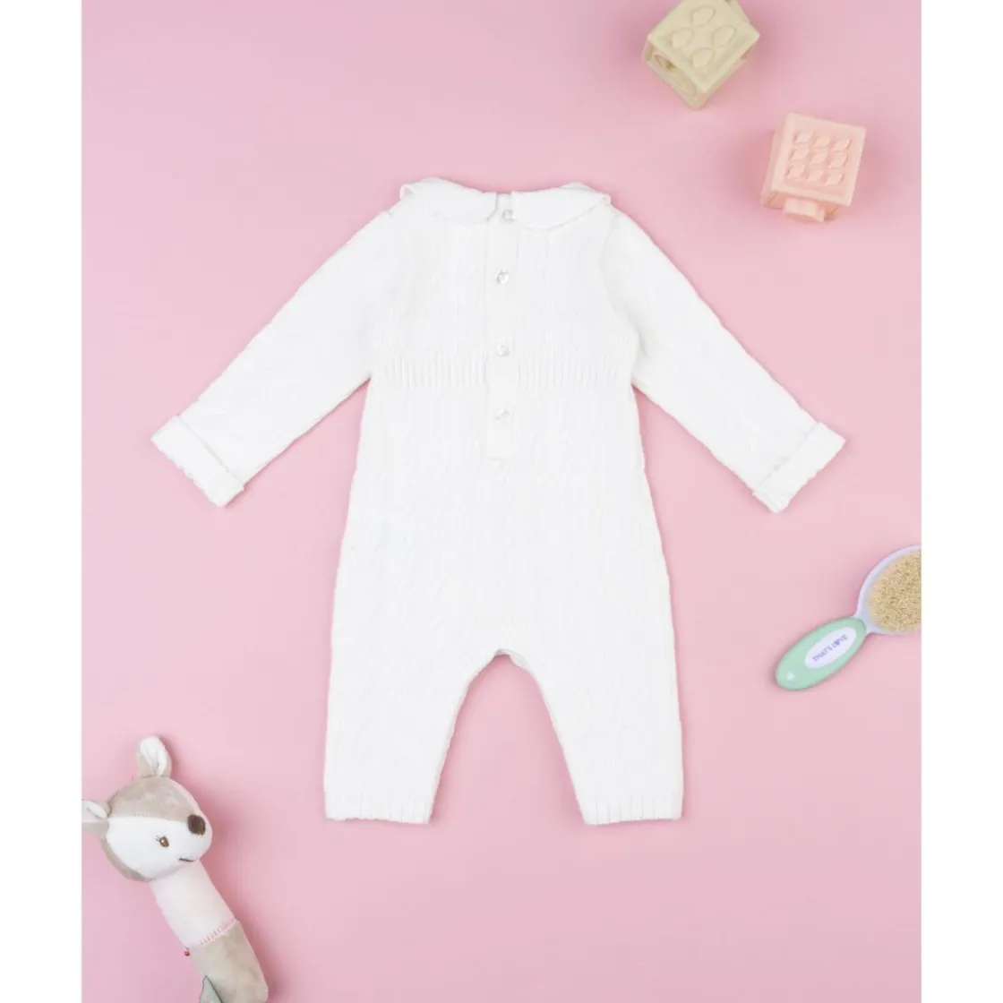 Prenatal Pelele tricot blanco de niña con lazo* Ropa Y Accesorios·Peleles|Recién Nacido·Ropa Y Accesorios