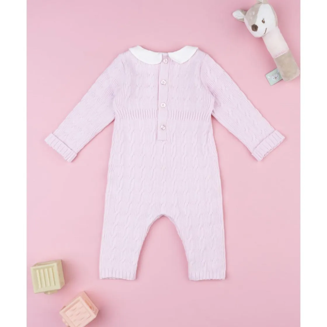 Prenatal Pelele tricot rosa de niña con lazo* Ropa Y Accesorios·Peleles|Recién Nacido·Ropa Y Accesorios