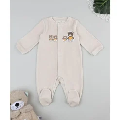Prenatal Pelele unisex beige con ositos para recién nacido