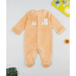 Prenatal Pelele unisex naranja con conejitos para recién nacido