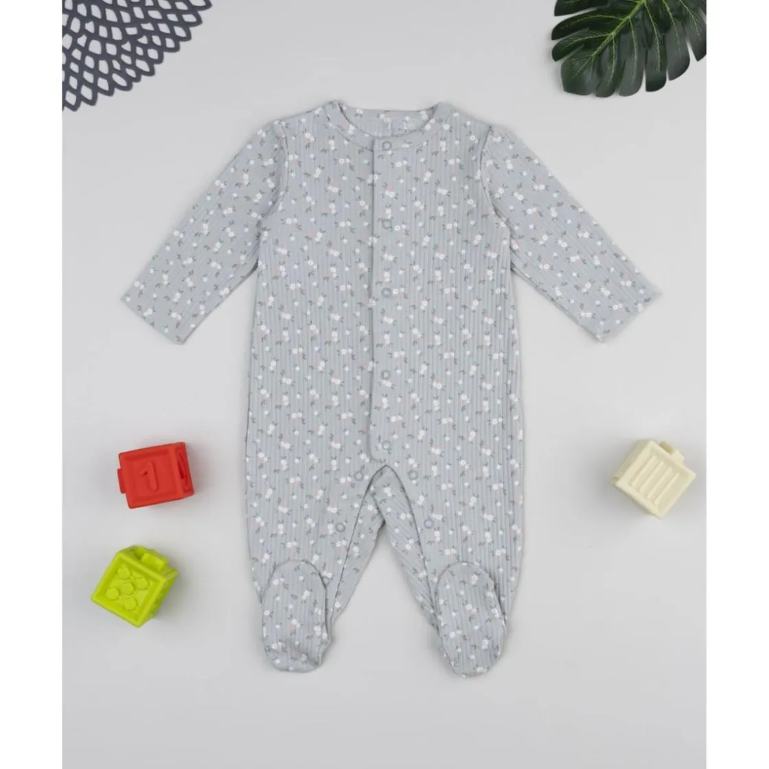 Prenatal Pelele verde flores