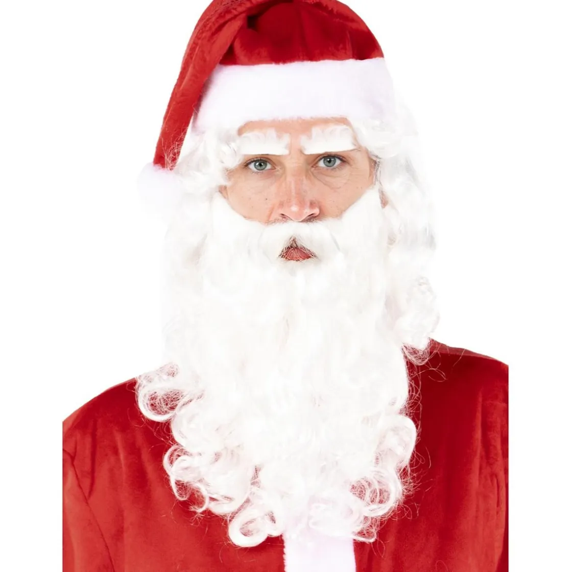 Funidelia Peluca con barba de Papá Noel* Disfraces|Halloween