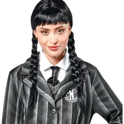 RUBIE'S Peluca con trenzas y flequillo