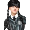 RUBIE'S Peluca de Miércoles con trenzas y flequillo para disfraz de carnaval, Halloween y cosplay ㅤ* Disfraces|Halloween