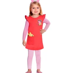 PEPPA PIG - Disfraz infantil Cerdo Animado con Vestido Rojo S ㅤ* Disfraces|Halloween