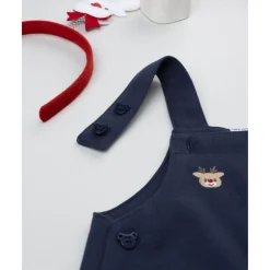 Prenatal Peto azul niño con renos bordados