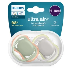 AVENT Philips - 2 chupetes Ultra Air Neutro (6-18m)* Biberones Y Chupetes·Chupetes