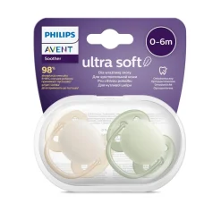 AVENT Philips - 2 chupetes ultra suaves 0-6 meses naranja/verde* Biberones Y Chupetes·Chupetes