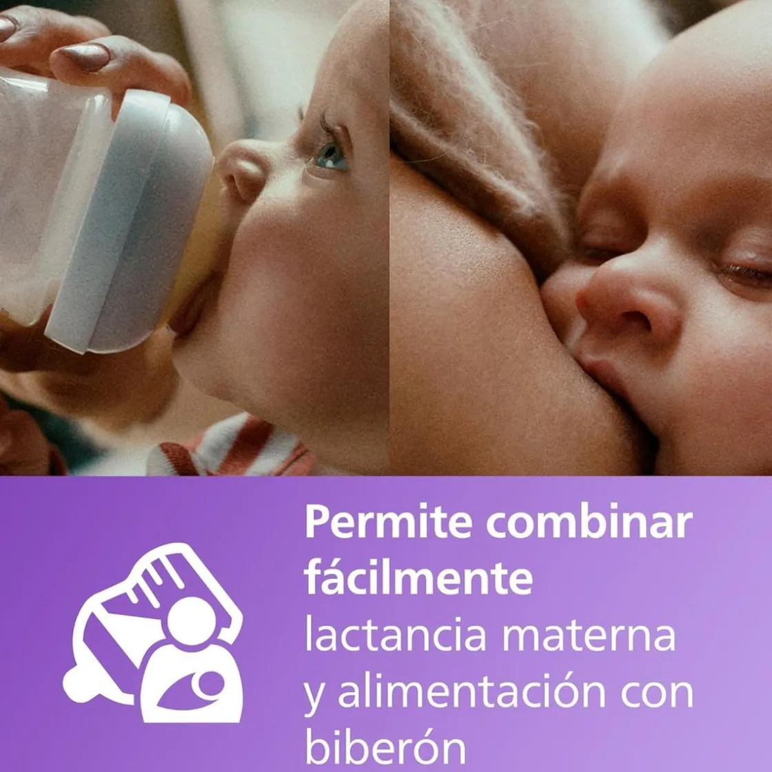 AVENT Philips - Biberón Natural Response 125 ml + Chupete Ultra Air 0-6m