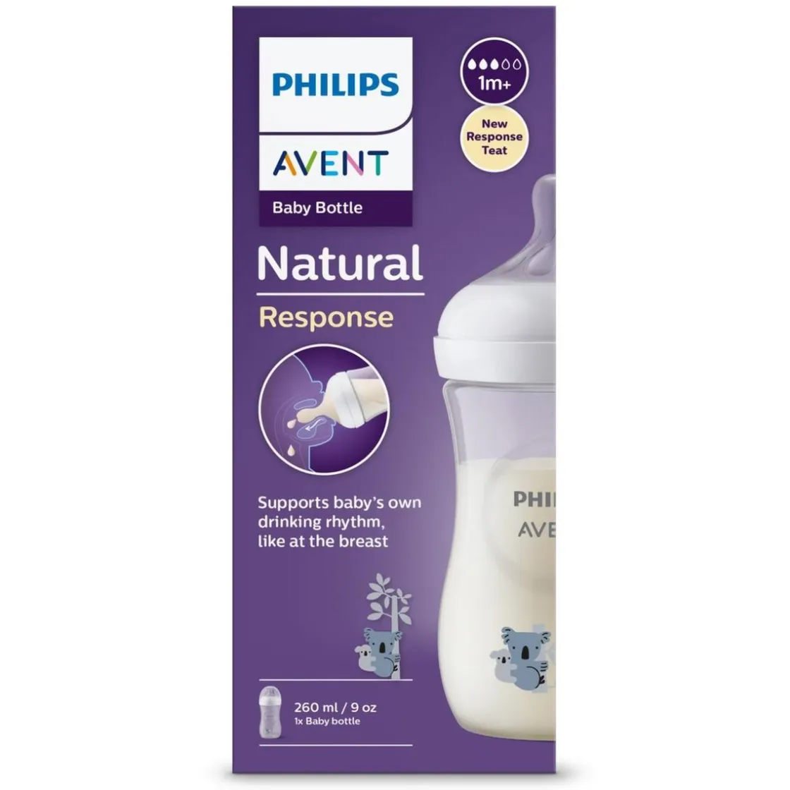 AVENT Philips - Biberón Natural Response Neutral Koala 260 ml* Biberones Y Chupetes·Biberones