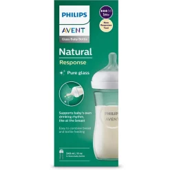 AVENT Philips - Biberon de vidrio natural response 240 ml (1m+)