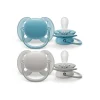 AVENT Philips - Chupetes ultra suaves 6-18 meses azul claro y gris (2 unidades)* Biberones Y Chupetes·Chupetes