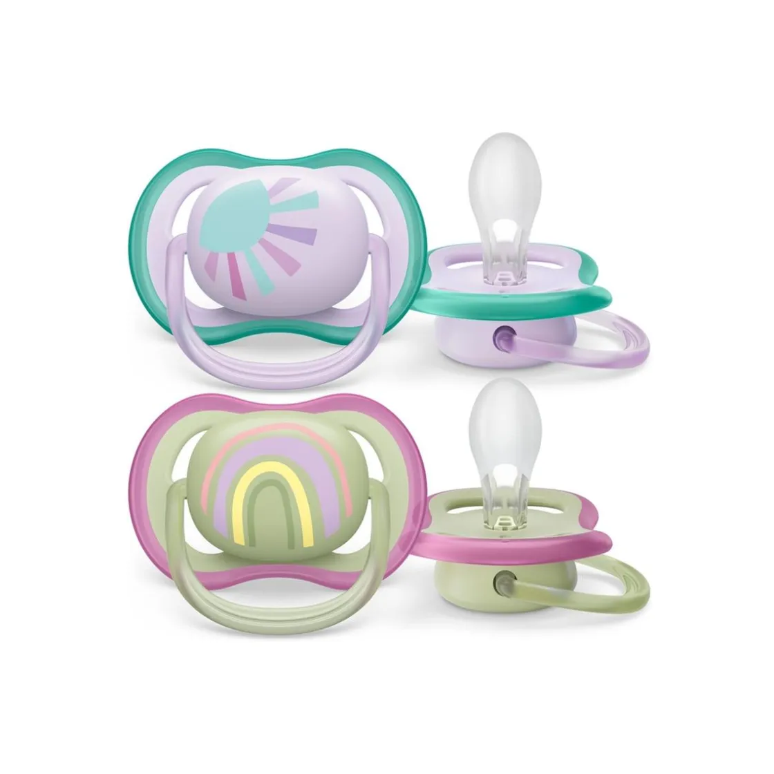 AVENT Philips - Chupetes ultra air 0-6 meses verde/rosa* Biberones Y Chupetes·Chupetes