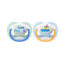 AVENT Philips - Pack 2 chupetes ultra air collection 0-6m azul - Mamá* Biberones Y Chupetes·Chupetes