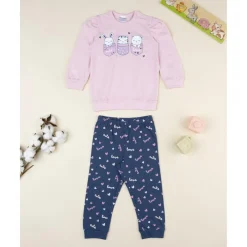 Prenatal Pijama 2 piezas niña rosa/azul