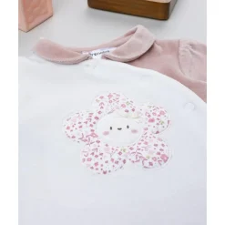 Prenatal Pijama bicolor de bebé en terciopelo blanco y rosa* Ropa Y Accesorios·Peleles|Recién Nacido·Ropa Y Accesorios