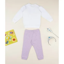 Prenatal Pijama blanco y lila para niña* Descanso Y Ropa Interior·Bebé 3-36 Meses