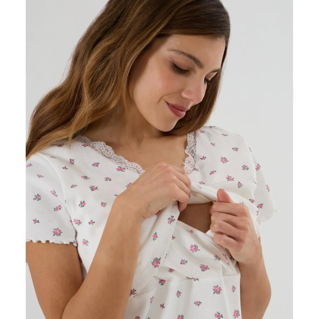 Prenatal Pijama Corto Premamá con Estampado Floral