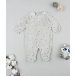 Prenatal Pijama de bebé en terciopelo marrón con bordados* Ropa Y Accesorios·Peleles|Recién Nacido·Ropa Y Accesorios