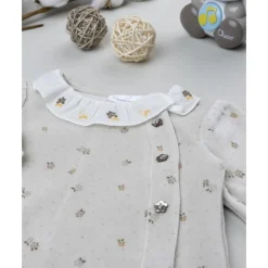 Prenatal Pijama de bebé en terciopelo marrón con bordados* Ropa Y Accesorios·Peleles|Recién Nacido·Ropa Y Accesorios