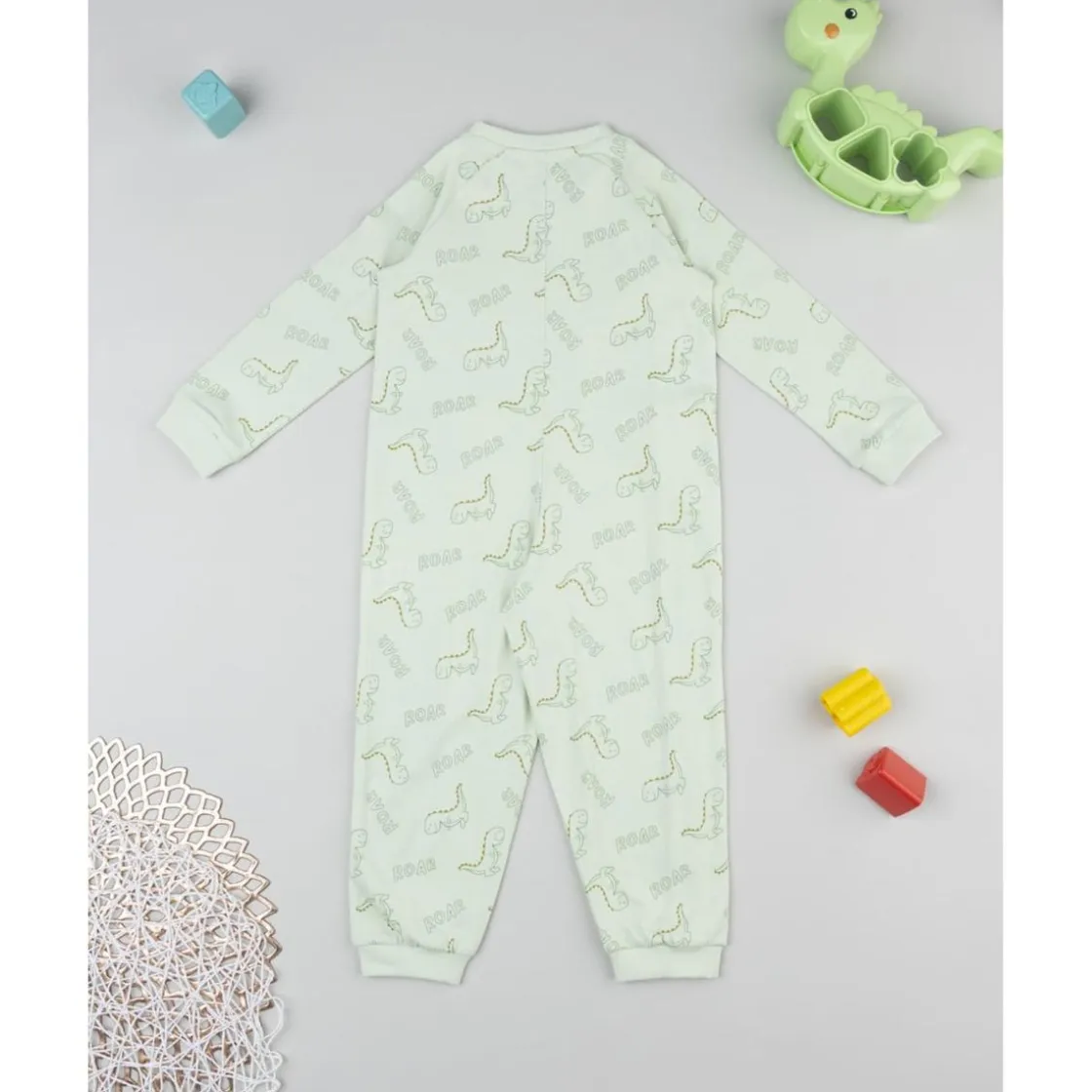 Prenatal Pijama de invierno bebé verde dinosaurios